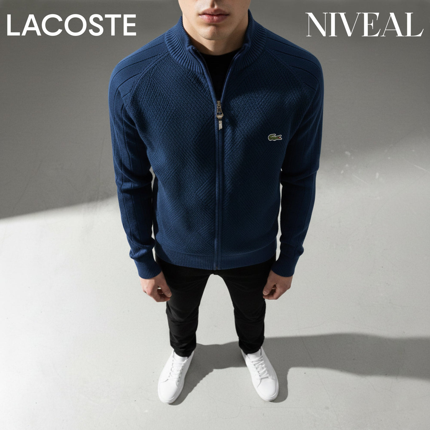 LC Men's Textured Zip-Up Sweater